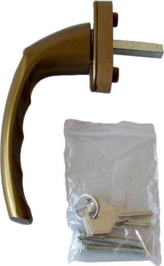 Poignée de fenêtre et de porte verrouillable F4 bronze avec fermeture unifiée