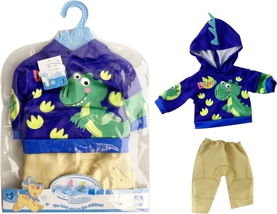Tenue pour poupée bébé avec sweat à dinosaures et pantalon beige - 1 pièce