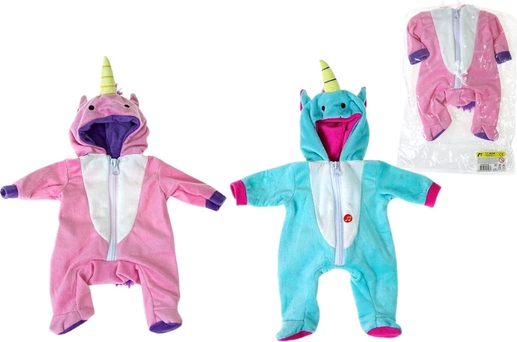 Combinaison à capuche licorne pour poupée 40 cm