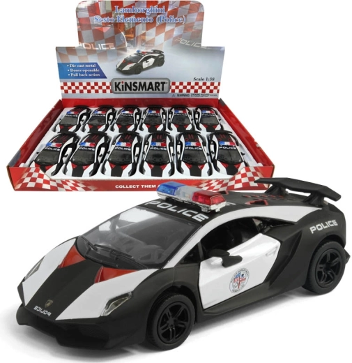 Modèle en métal de voiture Lamborghini Sesto Elemento Police 1:38