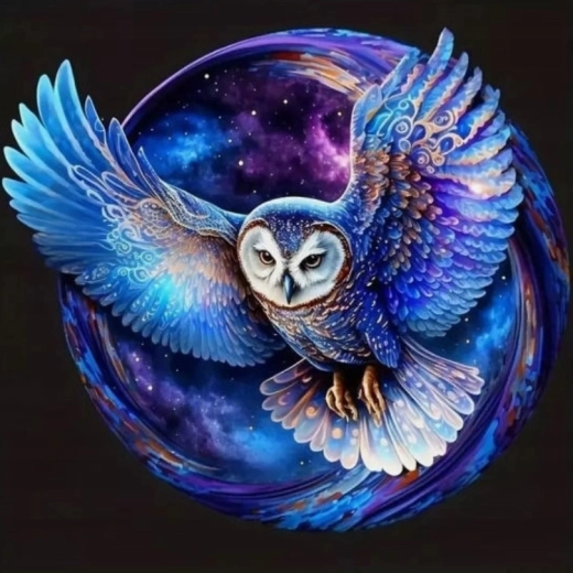 Peinture diamant Hibou nocturne 30 × 40 cm
