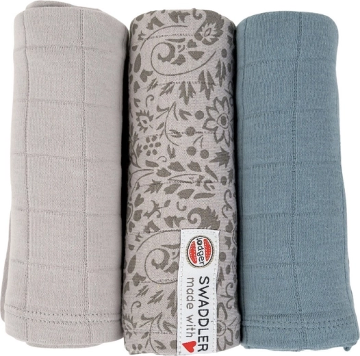 LODGER swaddler flower tribe mist, 70 × 70 cm (3 pcs)