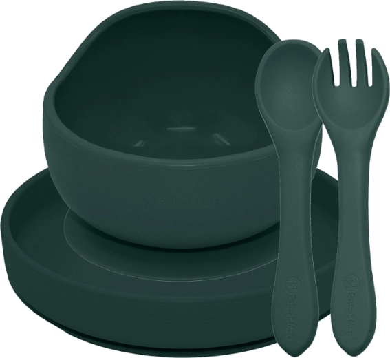 Petite&Mars set de repas en silicone Take&Match, 3 pcs, Misty Green