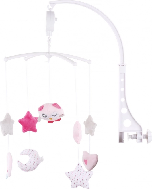 CHIPOLINO Mobile musical suspendu Petite chouette rose