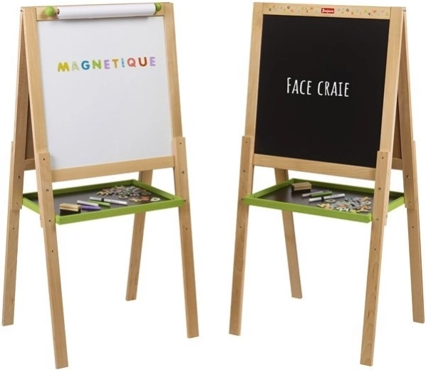 Jeujura tableau en bois multifonction avec rouleau de papier 54 × 54 cm