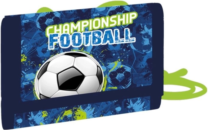 Portefeuille textile pour enfant avec motif de football à porter autour du cou