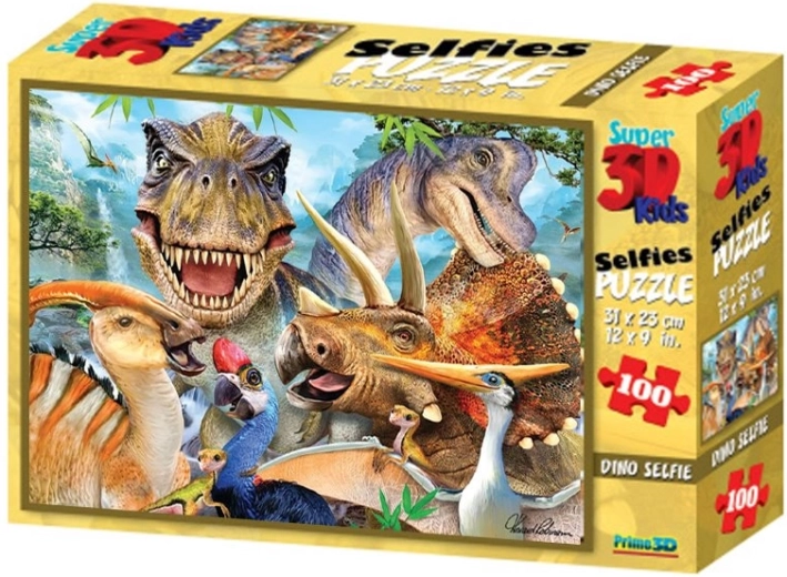 Puzzle 3D Selfie de dinosaures 100 pièces