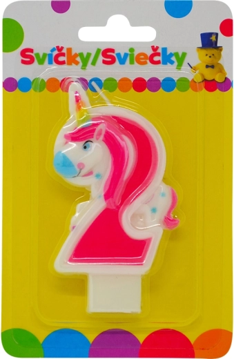 Bougie d’anniversaire licorne – chiffre 2