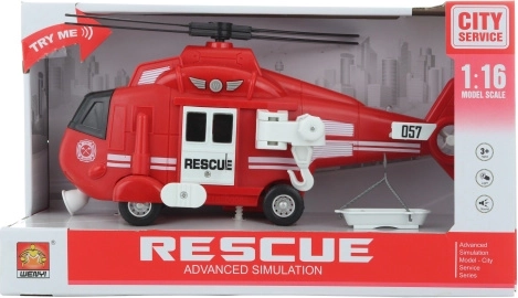 Hélicoptère de pompiers à piles avec lumière et son