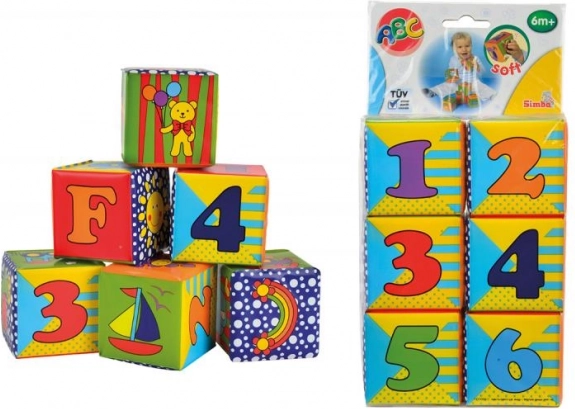 Cubes illustrés souples pour tout-petits, set de 6 pièces