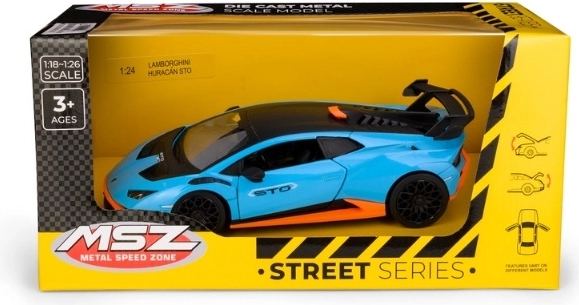 Modèle de voiture MSZ Lamborghini Huracán STO bleu à l’échelle 1:24