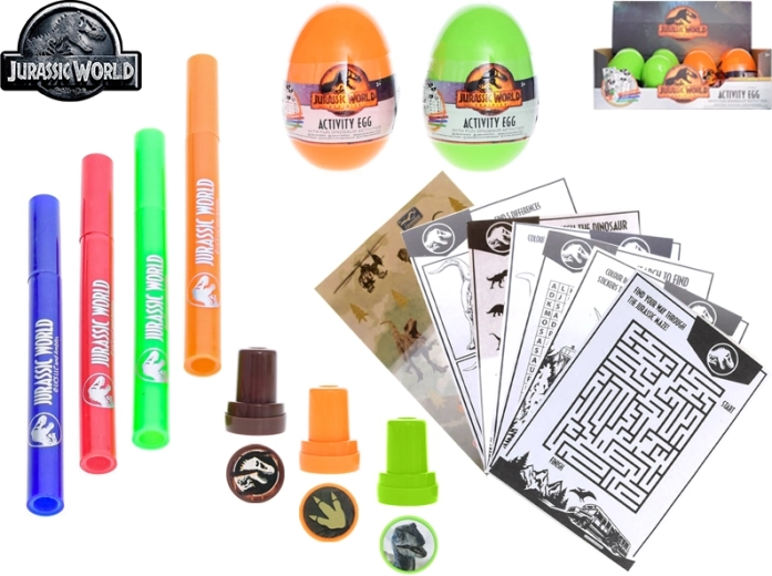 Jurassic World – kit d’activités dans un œuf de dinosaure 16 cm, 2 couleurs