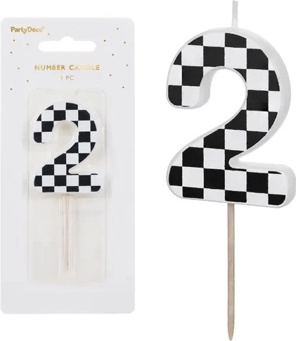 Bougie d’anniversaire chiffre 2 5,5 cm mix - 1 pièce
