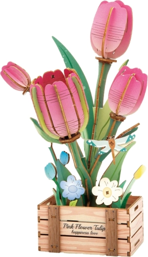 Maquette 3D en bois Tulipe 21 cm