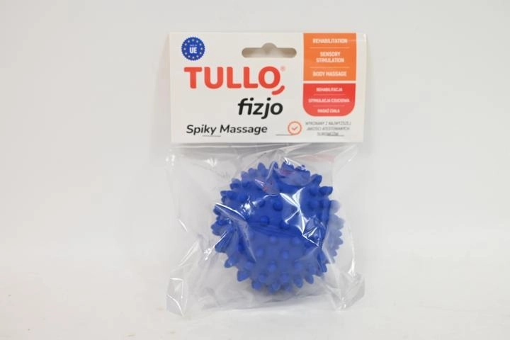 Balle de massage de rééducation Fizjo à picots 9 cm bleue - 1 pièce