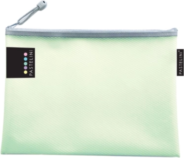 Pochette fileté verte avec fermeture éclair A5 Pastelini