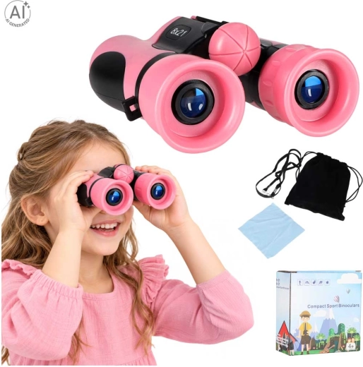 Jumelles pour enfants 8x21 avec étui, roses