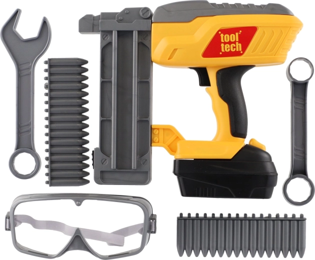Pistolet à clous pour enfants avec set d’outils à piles