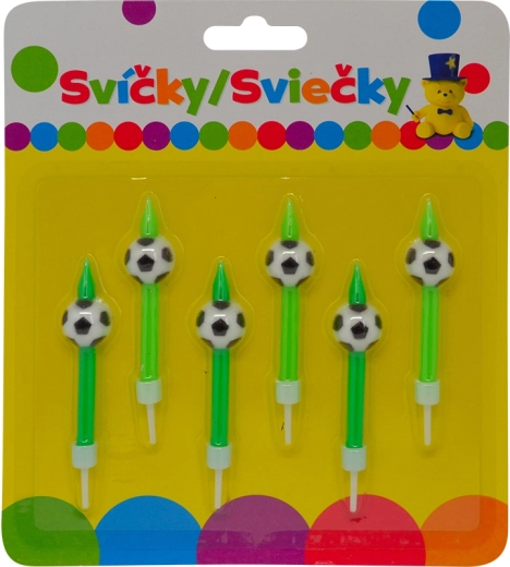 Bougies d’anniversaire ballon de football avec support, lot de 6