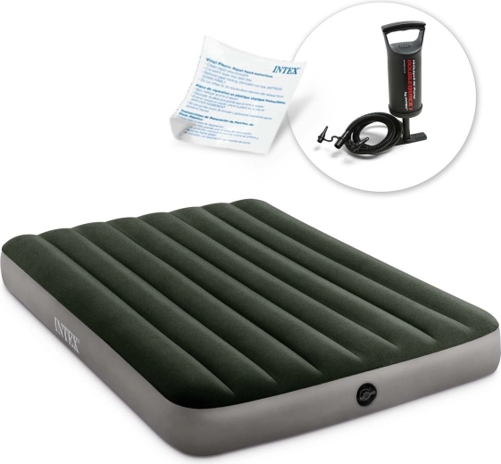 Matelas gonflable INTEX 191 × 137 × 25 cm avec pompe manuelle