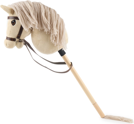 Bieco hobby horse sur bâton beige, taille S