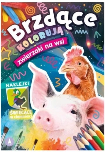 Cahier de coloriage avec autocollants – Animaux de la ferme (brillent dans le noir)