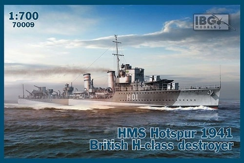 Maquette en plastique du navire HMS Hotspur (1941) – destroyer de classe H