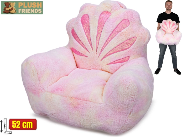 Plush Friends fauteuil en peluche en forme de coquillage 52 cm