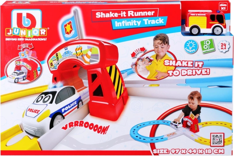 Circuit de course BB Junior avec petite voiture de pompiers