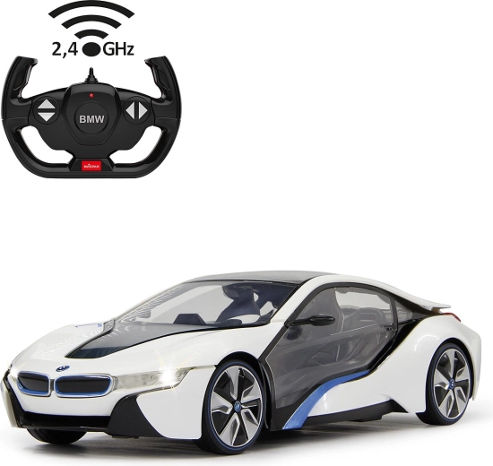 Voiture radiocommandée BMW i8 blanche 1:14 avec commande 2,4 GHz