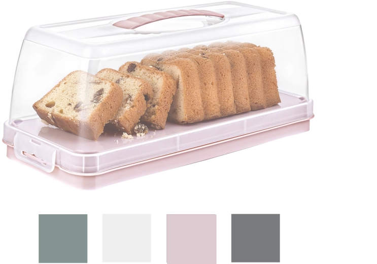 Boîte rectangulaire pour gâteau Hobby Life Elegant avec couvercle et poignée