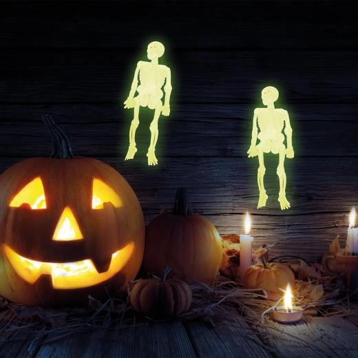 Set de squelettes phosphorescents – décoration d’Halloween, 10 pièces
