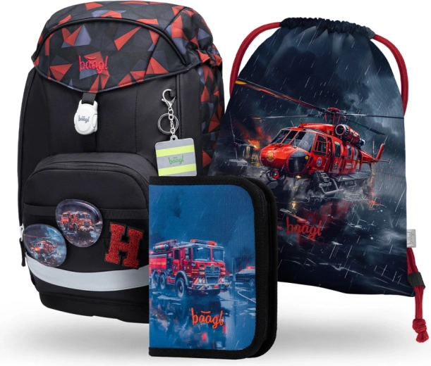 Set scolaire BAAGL Airy Plus Secouristes – sac à dos, trousse et sac