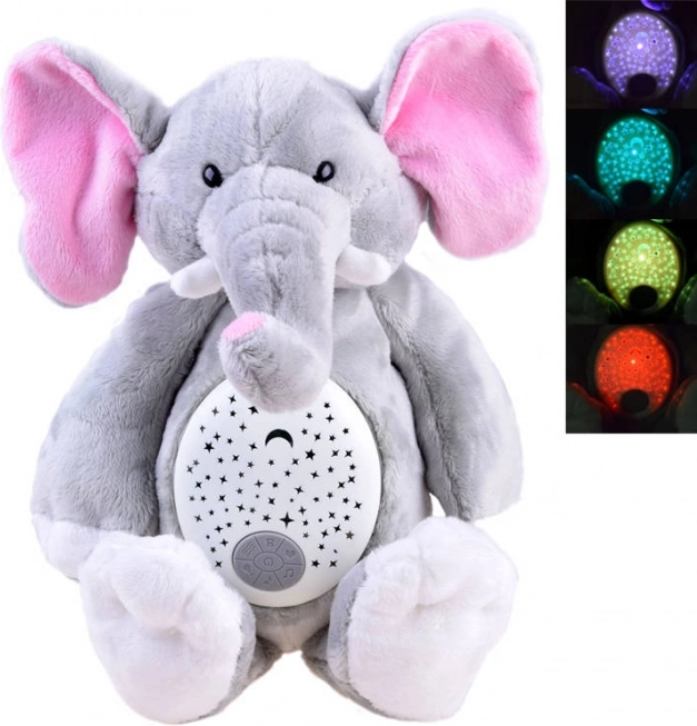 Éléphant en peluche projecteur avec berceuse