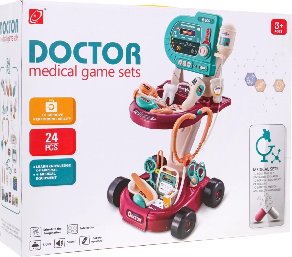 Chariot médical pour enfants avec ECG et accessoires
