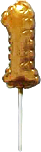 Bougie de gâteau chiffre 1 dorée à piquer 6 cm