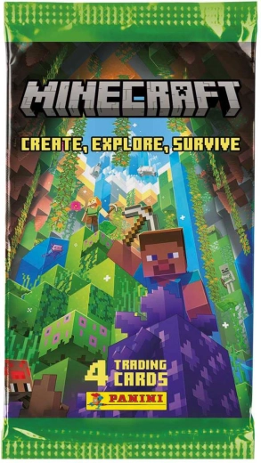 Cartes à collectionner Panini Minecraft 3e série (Create, Explore, Survive) – sachet booster 4 cartes