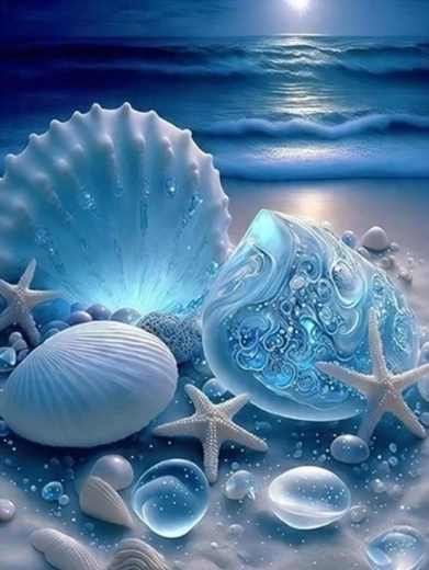 Norimpex peinture par numéros Coquillages blancs sur la plage 40 × 50 cm