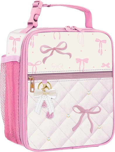 Sac isotherme enfant pour déjeuner Nœuds roses - 1 pièce