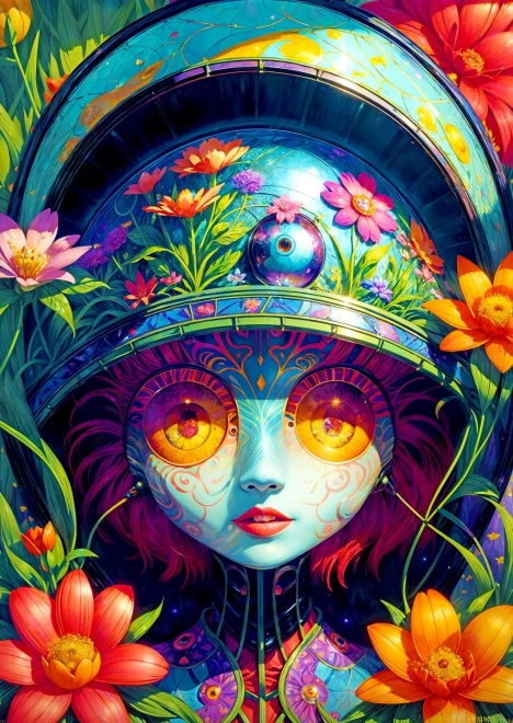 Enjoy puzzle Guerrière fleurie 1000 pièces