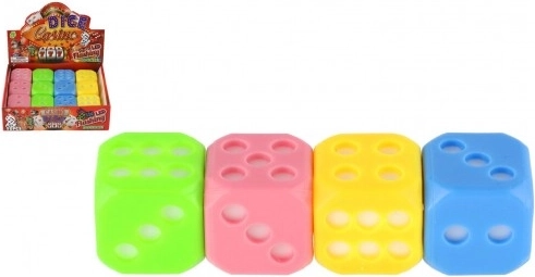 Dé en silicone lumineux TEDDIES 4 cm – dé LED clignotant (assortiment de couleurs)