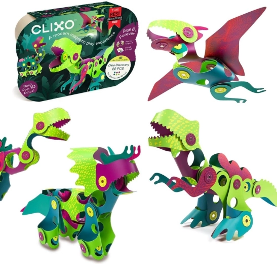 Clixo Dinosaures – set de 22 pièces magnétiques