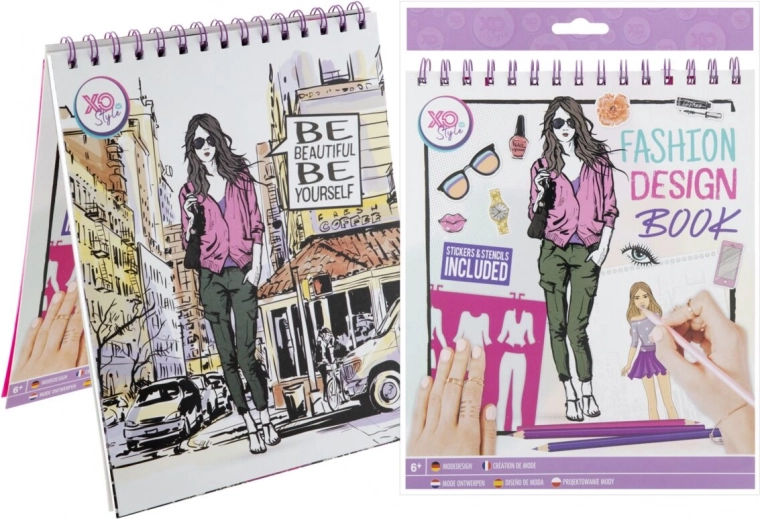 Set créatif styliste de mode – carnet à croquis avec pochoirs et autocollants