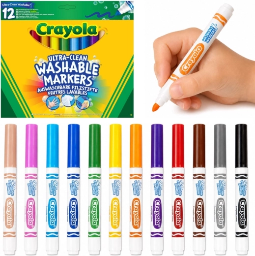 Ensemble de feutres lavables pour dessin – 12 couleurs