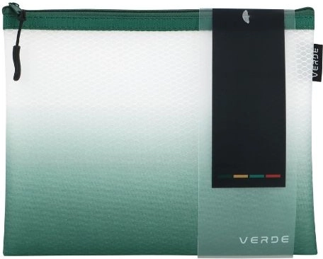 Pochette maillée avec fermeture éclair Verde A5 verte