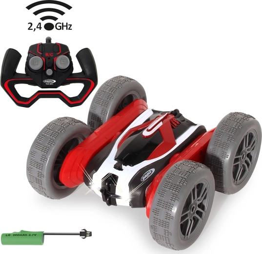 Voiture cascadeuse RC Jamara SpinX rouge et noire