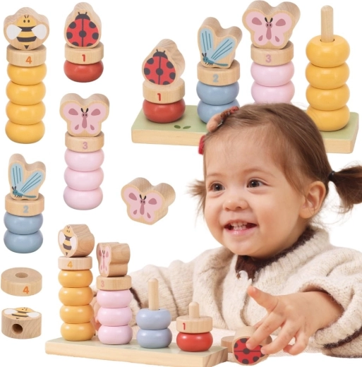 Viga puzzle en bois de printemps pour apprendre à compter