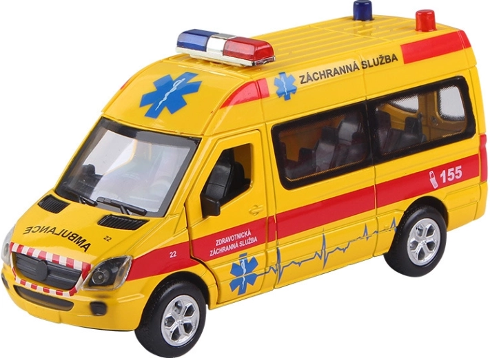 Voiture de secours 1:36 avec sons et lumières, à rétrofriction