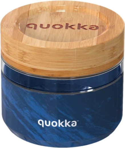 Récipient alimentaire en verre Quokka deli wood grain 500 ml