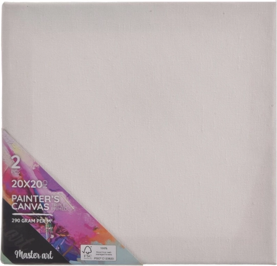Toile à peindre 20 × 20 cm, lot de 2 pièces